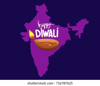 India. Diwali holiday. Vector illustration.