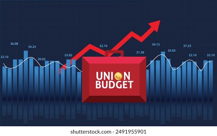 India economic growth concept. finance background. vector illustration. union budget