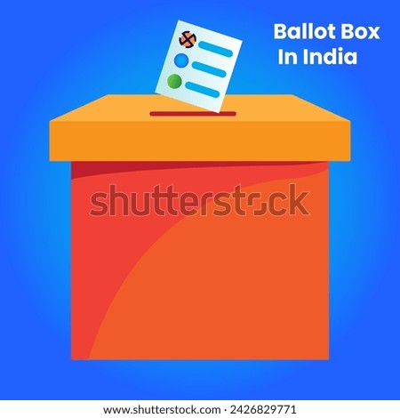 india election ballot box vector illustration