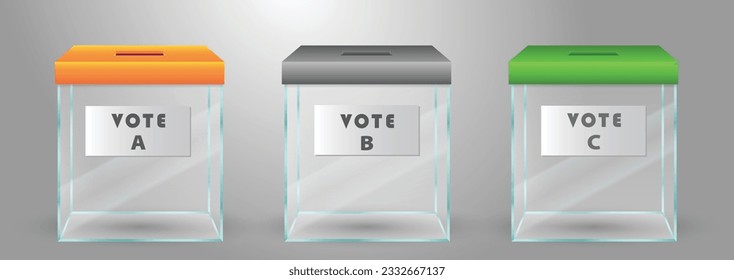 india election box vote isolated or realistic empty ballot box with voting paper. eps vector