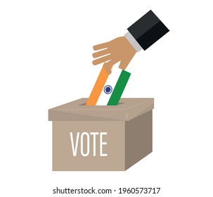 India Elections Vote Box Vector Work. People voting.