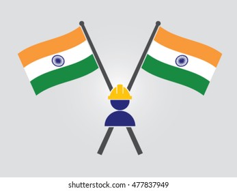 India Emblem Labor Construction