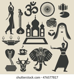 India Exotic icons set. vector illustration - eps 8
