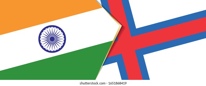 India and Faroe Islands flags, two vector flags symbol of relationship or confrontation.