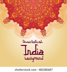 India fire background. Hand drawn vector illustration.