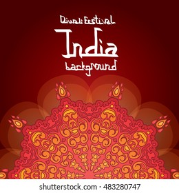 India fire background. Hand drawn vector illustration.
