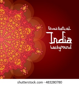 India fire background. Hand drawn vector illustration.