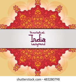 India fire background. Hand drawn vector illustration.