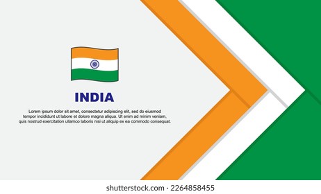 India Flag Abstract Background Design Template. India Independence Day Banner Cartoon Vector Illustration. India Cartoon