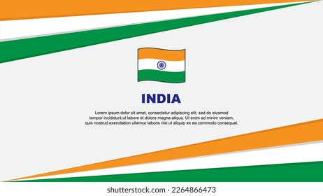 India Flag Abstract Background Design Template. India Independence Day Banner Cartoon Vector Illustration. India Design