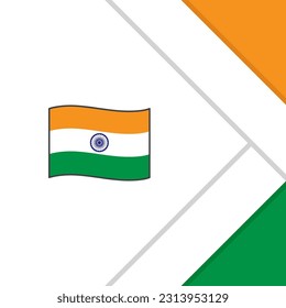 India Flag Abstract Background Design Template. India Independence Day Banner Social Media Post. India Cartoon