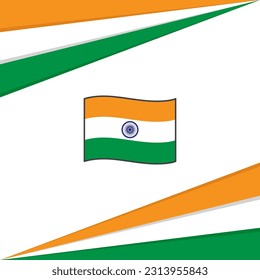 India Flag Abstract Background Design Template. India Independence Day Banner Social Media Post. India Design
