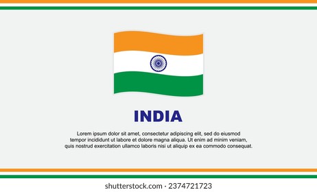 Indien Flag Abstrakte Hintergrunddesign-Vorlage. India Independence Day Banner Social Media Vektorgrafik. Indien Design