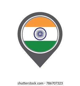 india flag arround pin
