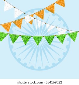 India flag with ashoka chakra, happy indian republic day design.