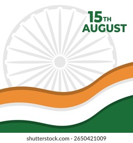 Bandeira da Índia com Ashoka Chakra ao fundo, dia da independência, 15 de agosto