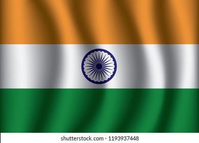 India flag background with cloth texture. India Flag vector illustration eps10.