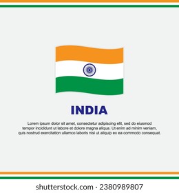 Plantilla de diseño de fondo de marca de India. Banner en medios sociales del Día de la Independencia de India. Diseño de India