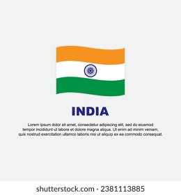 India Flag Background Design Template. India Independence Day Banner Social Media Post. India Background