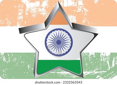 Indische Flagge mit Stern