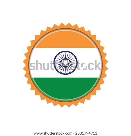India Flag Badge in round shape