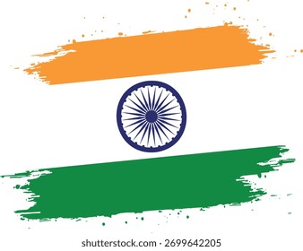 Vector de diseño de pincel de bandera de la India con fondo transparente 