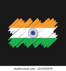 India Flag Brush. National Flag