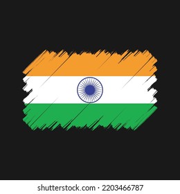 India Flag Brush Strokes Painted