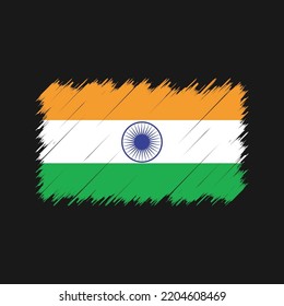 India Flag Brush Strokes Painted 