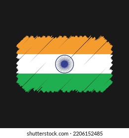 India Flag Brush Strokes Painted