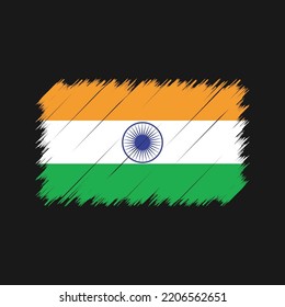 India Flag Brush Strokes Painted