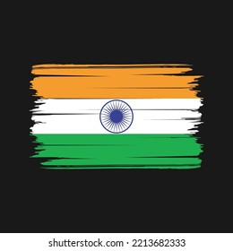 India Flag Brush Strokes Painted