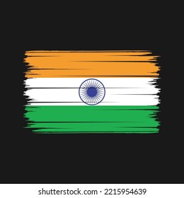 India Flag Brush Strokes Painted