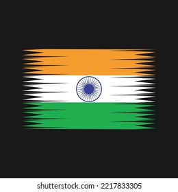 India Flag Brush Strokes Painted