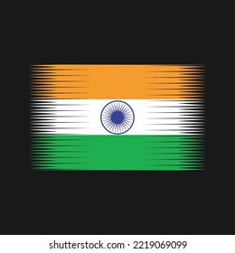 India Flag Brush Strokes Painted