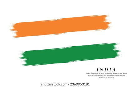 India flag brush vector background. Grunge style country flag of India brush stroke isolated on white background