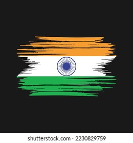 Ilustración de vectores de pincel de bandera de India