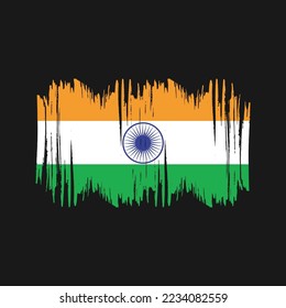 Ilustración de vectores de pincel de bandera de India