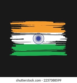 Indische Flagge - Vektorgrafik mit Pinselstrich