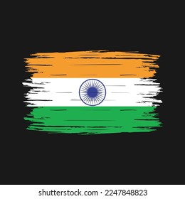 India Flag Brush Vector Illustration