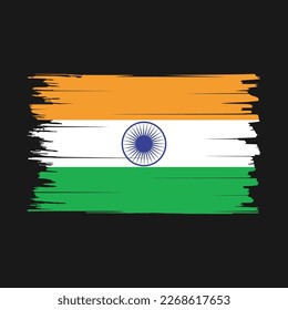 India Flag Brush Vector Illustration