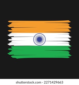 India Flag Brush Vector Illustration