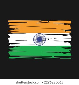 India Flag Brush Vector Illustration