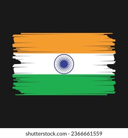 India Flag Brush Vector Illustration
