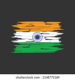 India Flag Brush Vector. National Flag