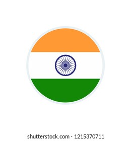 India flag. India circle flag.