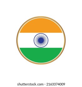 India Flag with Circle Frame. National Flag