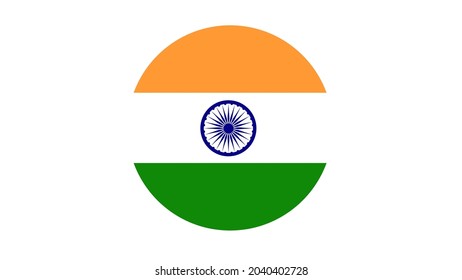 India flag circle, vector image and icon