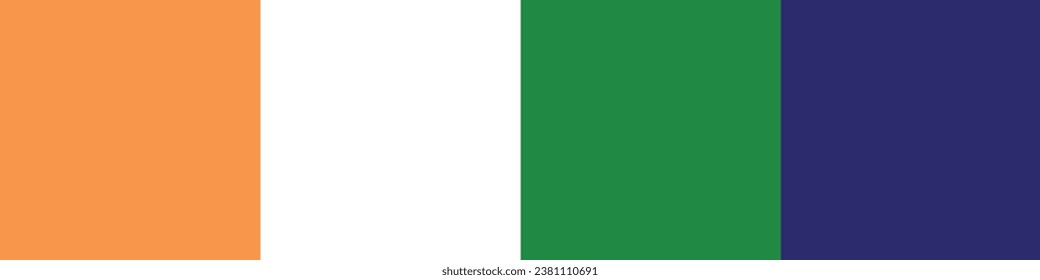 india flag color, orange white green and blue, india flag color vector illustration.