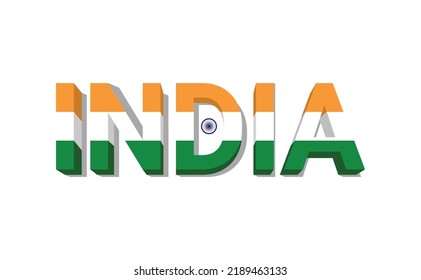 India Flag Colors 3d Text Happy Stock Vector (Royalty Free) 2189463133 ...